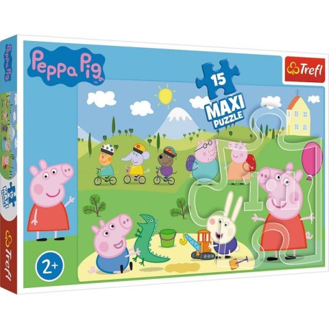 Puzzle 15 elementów Maxi Szczęśliwy dzień świnka Peppa