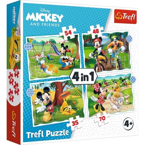 Puzzle 4w1 Fajny dzień Mickiego