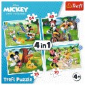 Puzzle 4w1 Fajny dzień Mickiego