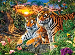 Puzzle 2000 elementów Rodzina tygrysów